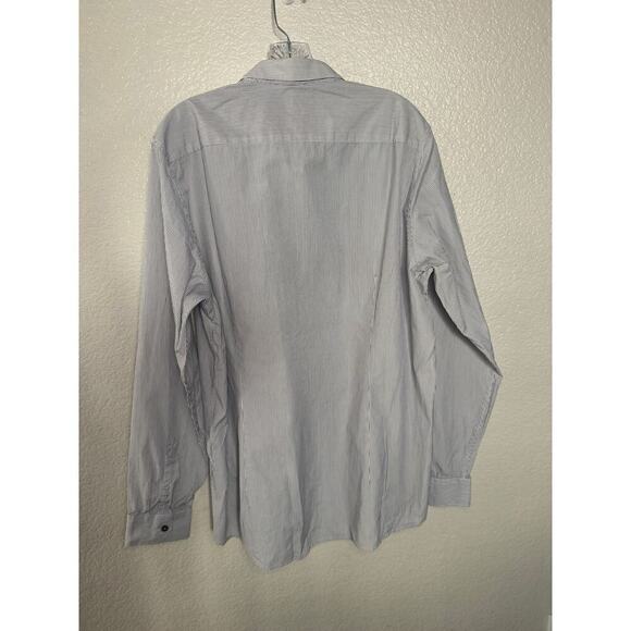 Ted Baker White and Blue Pinstriped Long Sleeve Shirt Size 6 - Picture 2 of 5